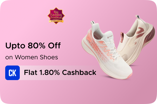 Myntra: Upto 80% Off on Women Shoes + Flat 1.80% CashKaro Cashback